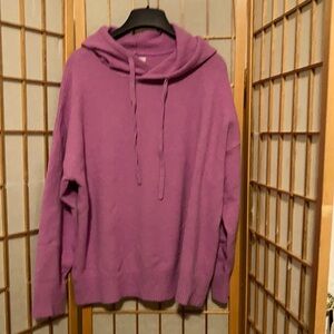 Lou Grey rose hoodie sweater. XL. 25” long sleeves